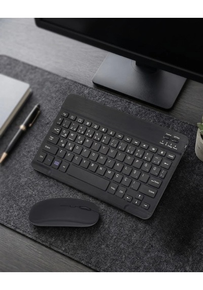 Hubrendy  Bluetooth Klavye Mouse Seti Taşınabilir Wireless Bilgisayar Aksesuarı