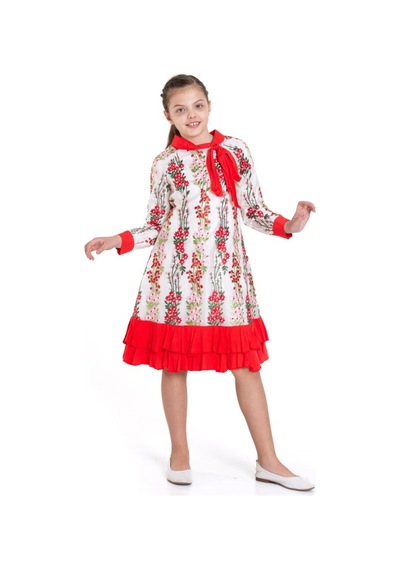 Xo Kids Kız Çocuk Elbise 6-14 Yaş 3179 Kırmızı