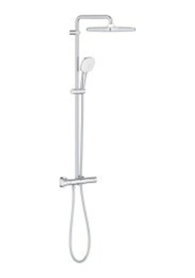 Grohe Tempesta System 250 Cube Duvara Monte Termostatik Bataryalı Duş Sistemi - 26689001 Krom