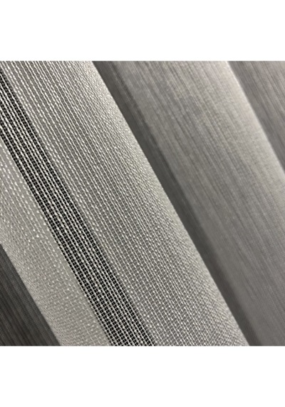 Ince Çizgili Modern Düz Tül 1/3 Sık Pile Ekru