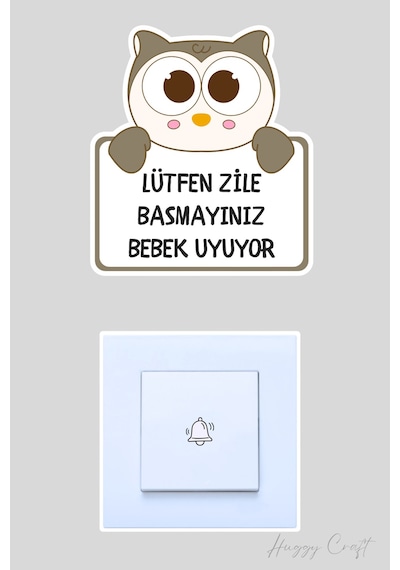 Lütfen Zile Basmayınız Sevimli Kuş Sticker Kapı Zili Etiketi Standart