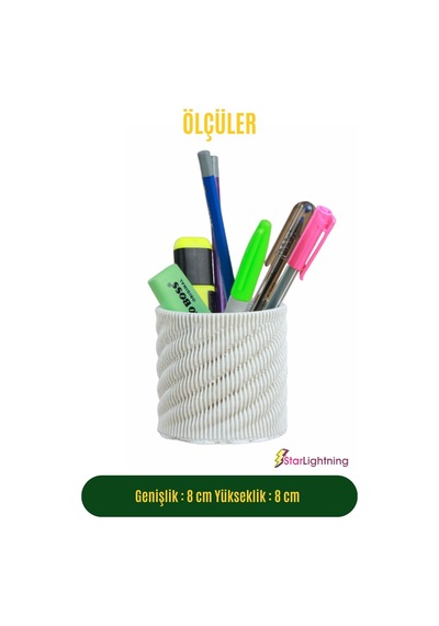 Kalemlik Beyaz Renk Masa Kalemliği Organizer Kalemlik Model 5 Çok REnkli