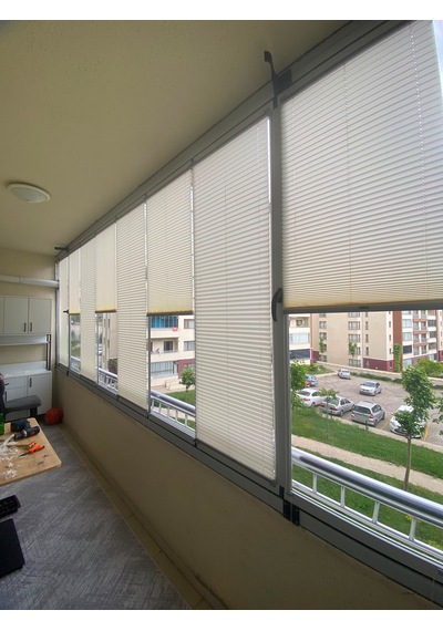 Plise Perde Premium Cam Balkon Isı Yalıtım Leke Tutmaz Katlanır Perde Bej