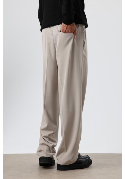 Vamos Baggy Fit Kumaş Pantolon 30-795-1 Taş