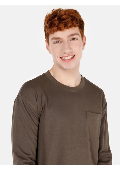 Colin's Colins Regular Fit Basic Yeşil Erkek Uzun Kol Tişört Cl1065666 Haki