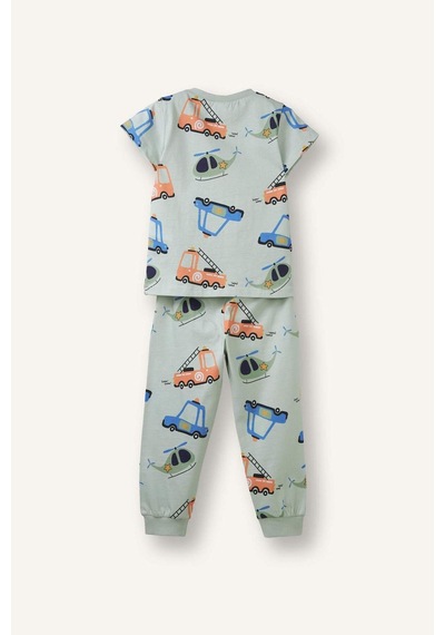Defacto 2li Pijama Takımı Erkek Bebek H5618a526augn1181 Yeşil-gn1181
