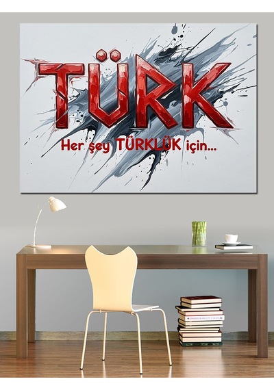 Türk Yazılı Kaligrafi Sanatı Dekoratif Kanvas - Mdf Ahşap Tablo