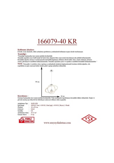 Eray Aydınlatma 166079-40 Led Krom Avize Krom