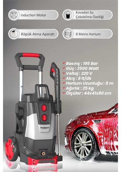 Gaptools Yıkama Makinesi İndüksiyon Motorlu 195bar