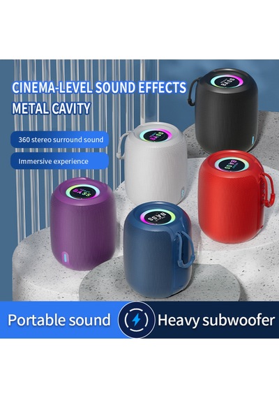 Bluetooth Hoparlör Rgb Ledli 1200mah Subwoofer Ses Outdoor Speaker Su Geçirmez Dayanıklı Gövde