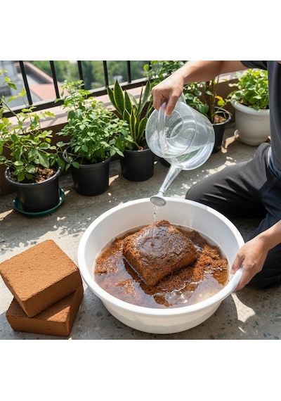 Sıkıştırılmış Hindistan Cevizi Torfu 60 - 65 L Blok Cocopeat Kokopit 4 - 5 KG