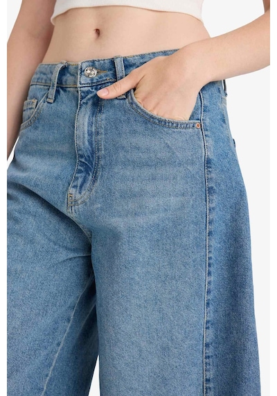 Defacto Yüksek Bel Jean Bermuda Şort F9098ax25hsnm39 Mavi