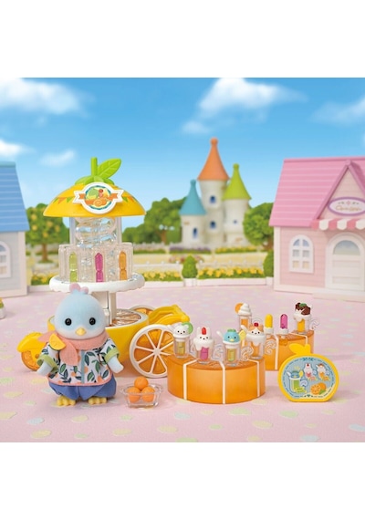 5861 Sylvanian Families Citrus Kuş Ailesi Meyve Suyu Standı +3 Yaş Çok Renkli
