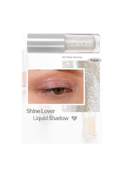 Yoğun Işıltılı, Prizmatik Yapılı Likit Far Cre'ars Shine Lover Liquid Shadow 01 White Shimmer 30976914