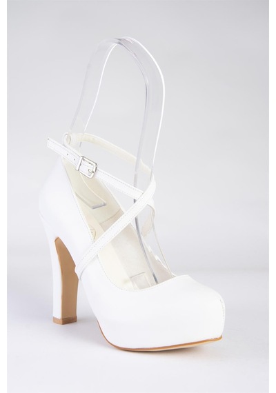 Fox Shoes Beyaz Platform Topuklu Kadın Ayakkabı M348007609 Beyaz