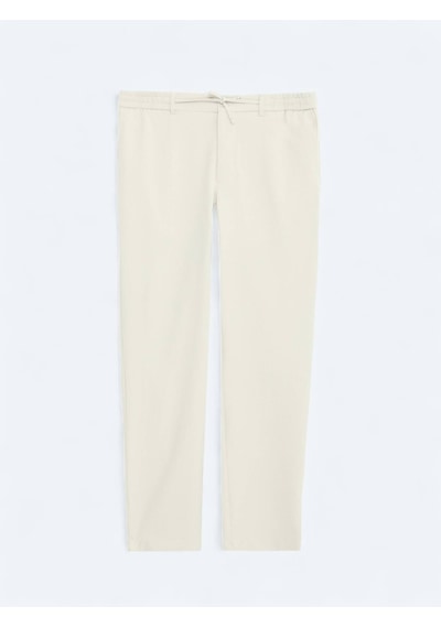 Kip Bej Düz Dokuma Jogging Fit Casual Pantolon Bej