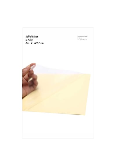 A4 Şeffaf Etiket 210x297 Mm Şeffaf Yazıcı Etiketi Lazer Yazıcıda