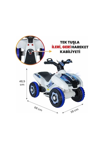 Kumandalı Akülü Araba 6 Volt 2-4 Yaş Polis