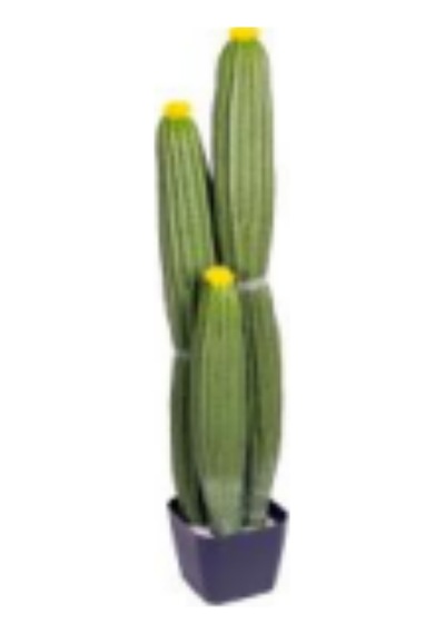 Yapay Kaktüs Saksılı Sarı Çiçekli 58 Cm. Çok Renkli
