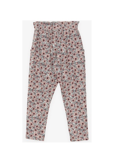 Breeze Kız Çocuk Tayt Pantolon Fiyonklu Çiçekli 1.5-5 Yaş, Ekru Ekru