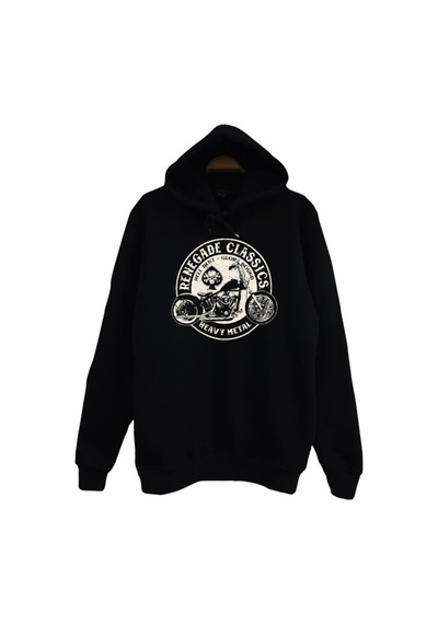 Renegade Classics Heavy Metal Motorbike Baskılı Sweatshirt Siyah