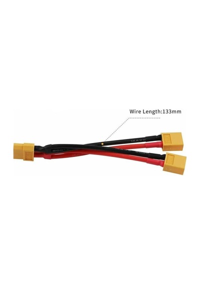 Xt60 Konnektörlü Y Tip Birleştirici Kablo 10 Cm Lipo Pil