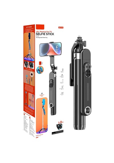 Bluetooth Kumandalı 180cm Tripod Selfie Çubuğu / Go Pro Uyumlu / 360 Pan Kolu Özellikli
