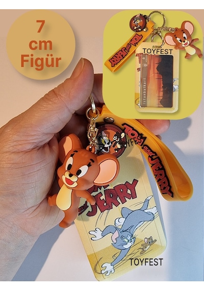 Tom & Jerry - Figürlü Yumuşak Silikonlu Anahtarlık Çanta Aksesuarı Ve Kartlık 2si Bir Arada - 2 Adet