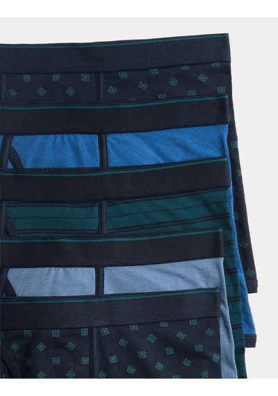 Marks & Spencer 5'li Desenli Boxer T14004830s Lacivert