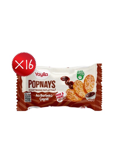 Yayla Popnays Acı Barbekü Çeşnili Mısır Ve Pirinç Patlağı 68 G X16