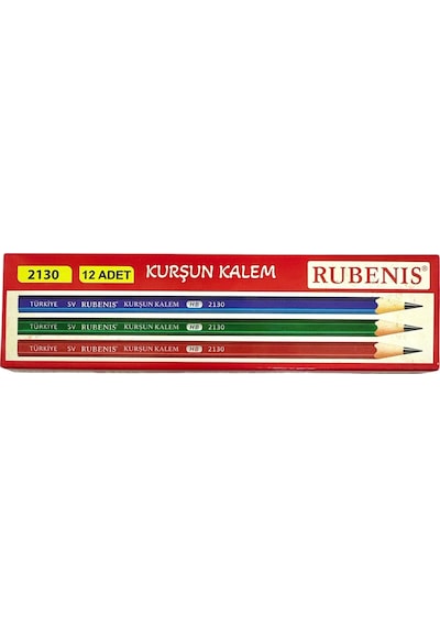 Rubenis Mercanlı Kurşun Kalem 12 Adet 1 Düzine Siyah