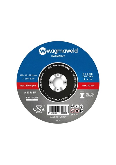 Magmaweld Magmacut Kesme Taşı Düz 180 X 3.0 X 22 mm 10 Ad