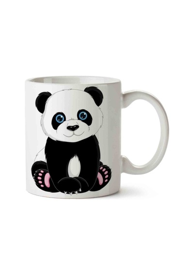 Panda Giant Cuteness Sevimli Panda Porselen Kupa Bardak Beyaz