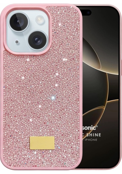 Microsonic Apple iPhone Uyumlu 15 Kılıf Cosmic Shine Pembe -