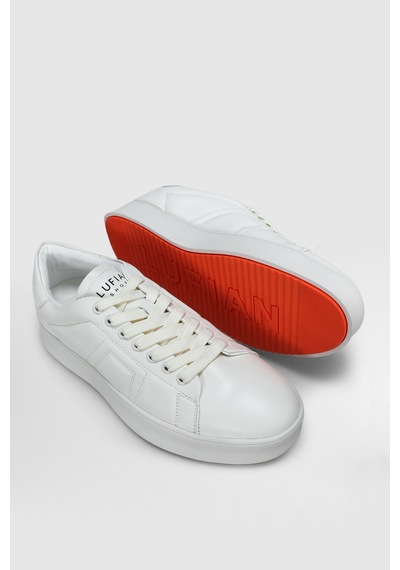 Lufian Zeus Erkek Deri Sneaker Ayakkabı Beyaz Beyaz 112230227100500 Beyaz