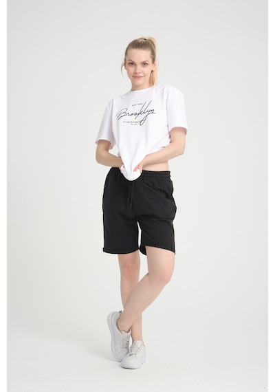 Superlife Kadın Regular Fit Duble Paça Şort Spr24srk51 Siyah