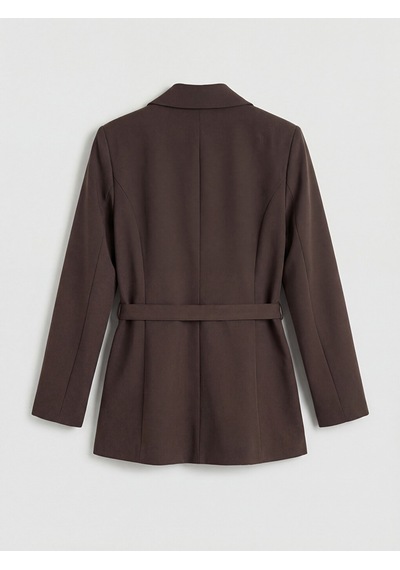 Lcw Modest Kahverengi Beli Kemerli Kadın Blazer Ceket