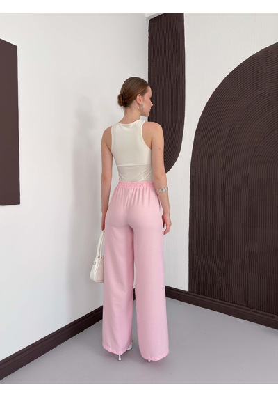 Verymoda Keten Pantolon D2381 Pembe