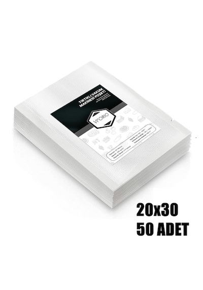Vı'orıo 20x30 Tırtıklı Vakum Makinesi Poşeti 50 Adet