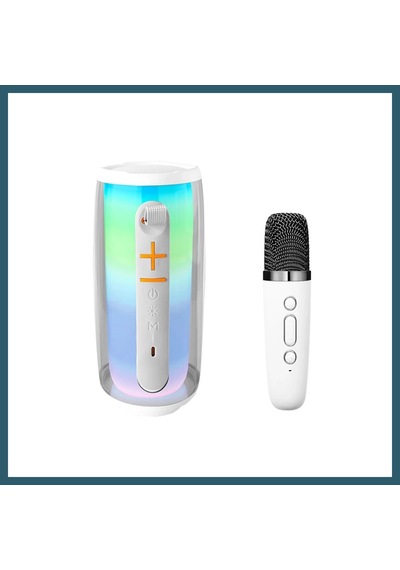 Bezos Pluse 6 Mikrofonlu Rgb Kablosuz Hoparlör - Beyaz Ob