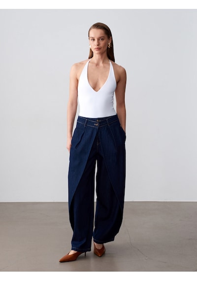 Dilvin 72314 Pamuk Baggy Pantolon-lacivert 34