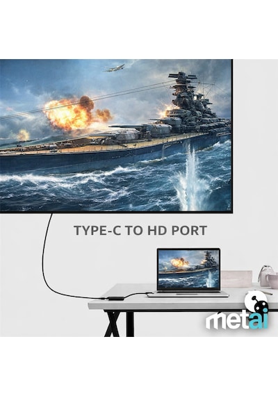 Metai 4k Ultra Hd Usb-c To Hdmı Dönüştürücü Adaptör Type-c Görüntü Aktarıcı Kablo Thunderbolt 3/4 Apple Uyumlu MacBook , Laptop, Telefon Ve Tablet İçin