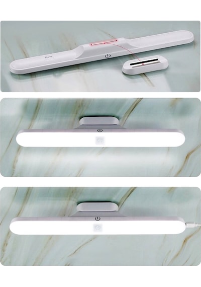 Mıknatıslı Şarjlı Led Işık Micro Usb Şarjlı Kablosuz Led Lamba 3 Farklı Işık Led Aplik Dimlenebilir Beyaz