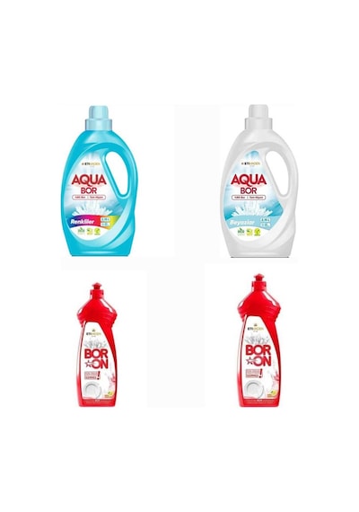 Aquabor Sıvı Çamaşır Deterjanı Renkli Ve Beyazlar İçin 66 Yıkama + Bulaşık Deterjanı 2 Adet Tm 82138089