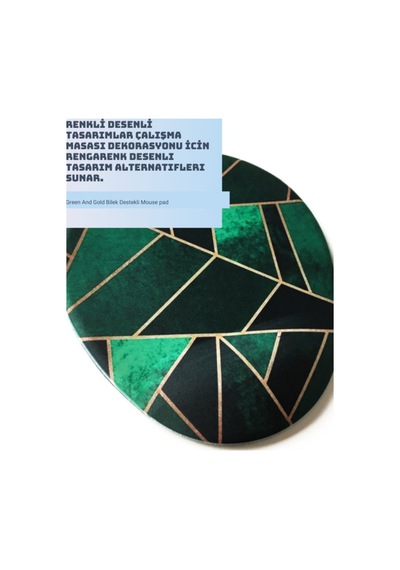 Green And Gold Bılek Desteklı Mouse Pad Mousepad