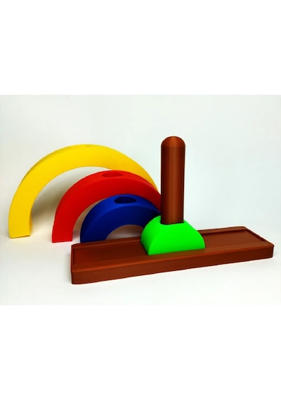 Meydora Montessori Gökkuşağı Dizme Oyuncağı Renk Eşleştirme Ve Sıralama Eğitici Oyuncak 3+ Yaş