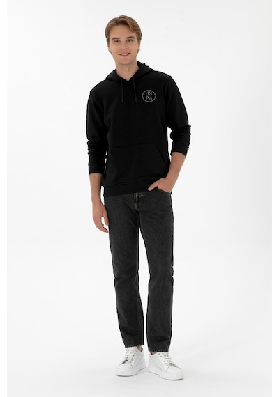 U.S. Polo Assn. Erkek Regular Fit Kapüşonlu Siyah Sweatshirt 50313718-VR046