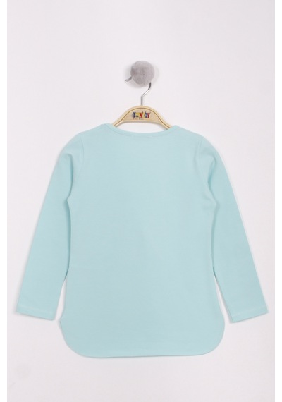 Toontoy Kids Toontoy Kız Çocuk Yusufçuk Baskılı İnci Detaylı T-shirt Mint Yeşili