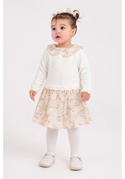 Babyhola Kız Bebek Çiçek Desenli Müslin Triko Takımı 3028 Gül Kurusu