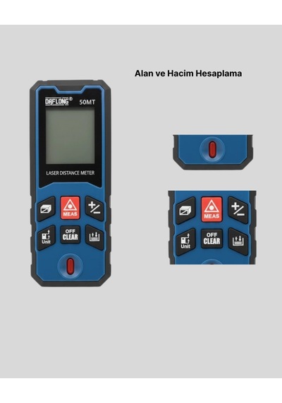 50 Metre Lazer Mesafe Ölçer Profesyonel Dijital Ölçüm Cihazı 0-10